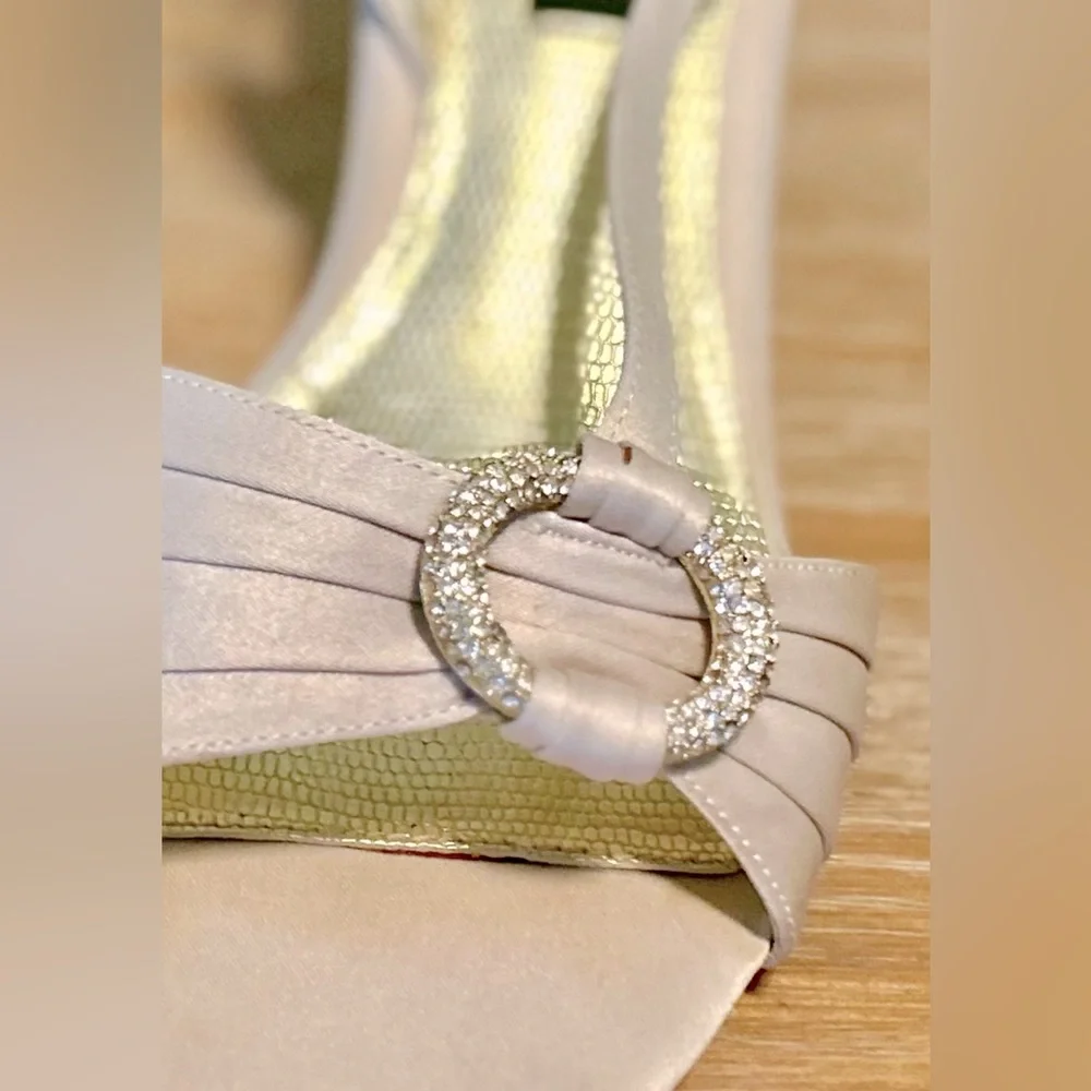 Nina “Haily” Satin Open-Toe Dress Shoes